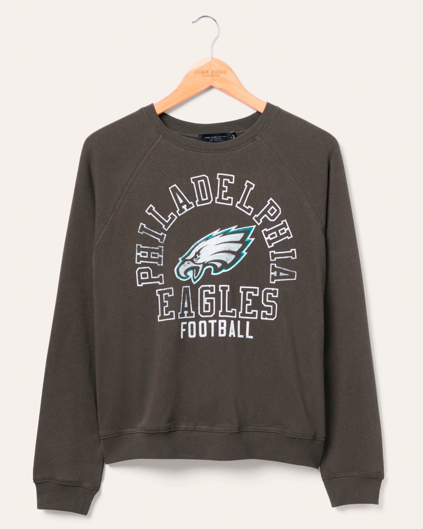 Women's Philadelphia Eagles Flocked Raglan Sweatshirt