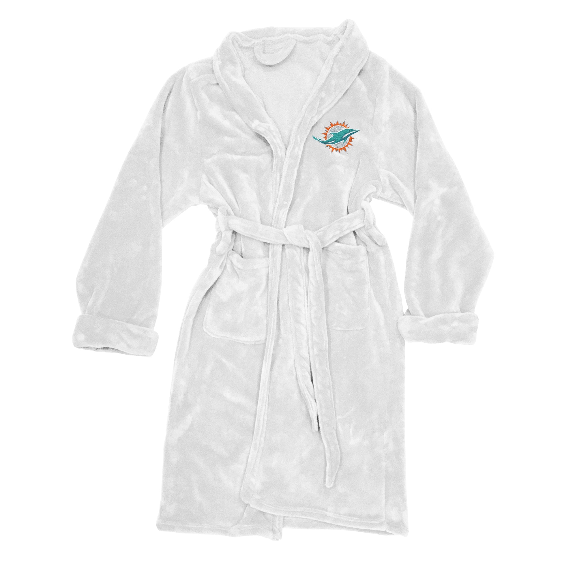 Dolphins Man L/XL Bathrobe-White