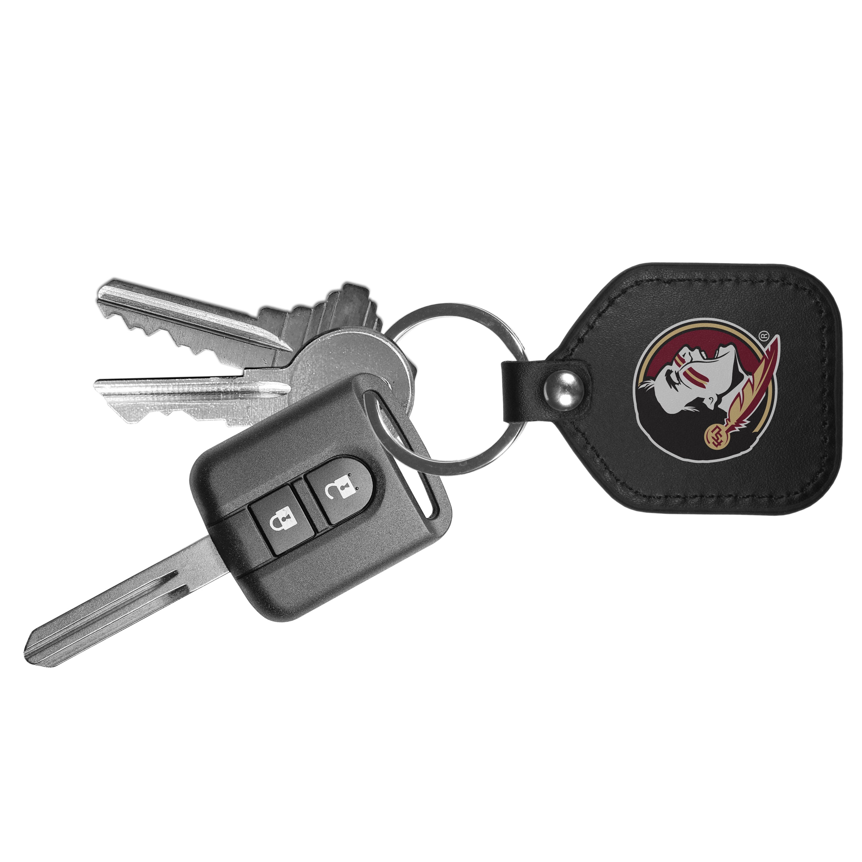 Florida St. Seminoles Leather Square Key Chains