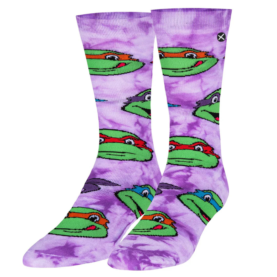TMNT Heads Tie Dyed MEN'S CREW SOCKS