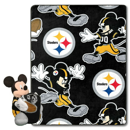 Northwest X Disney Pittsburgh Steelers Mickey Hugger Pillow & Silk Touch Throw Set