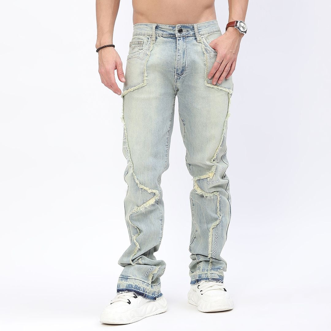 Men's Stone Wash Stacked Denim