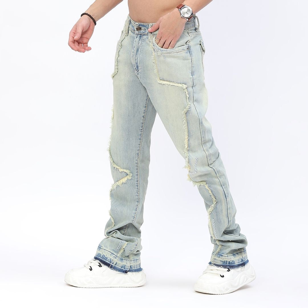 Men's Stone Wash Stacked Denim