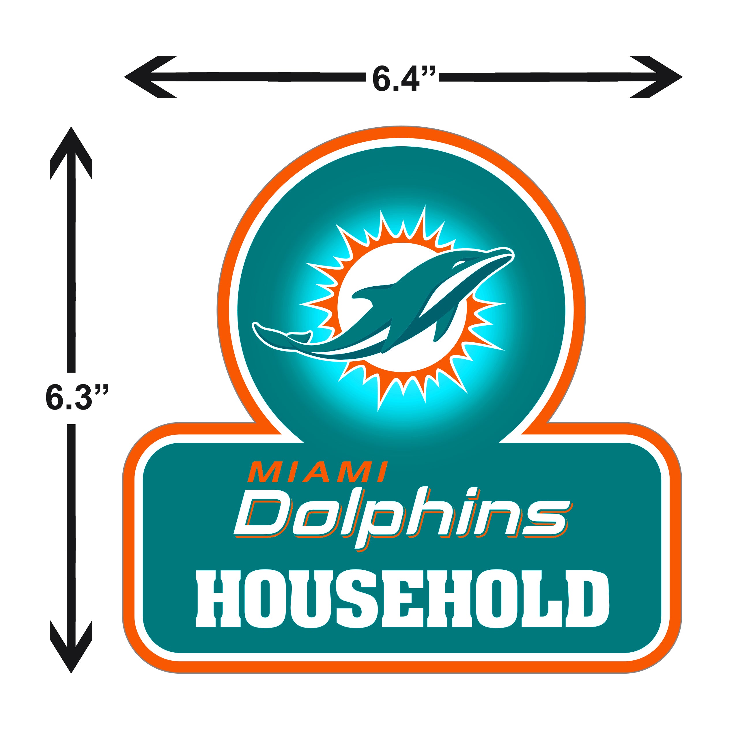 Miami Dolphins Household Auto Decal
