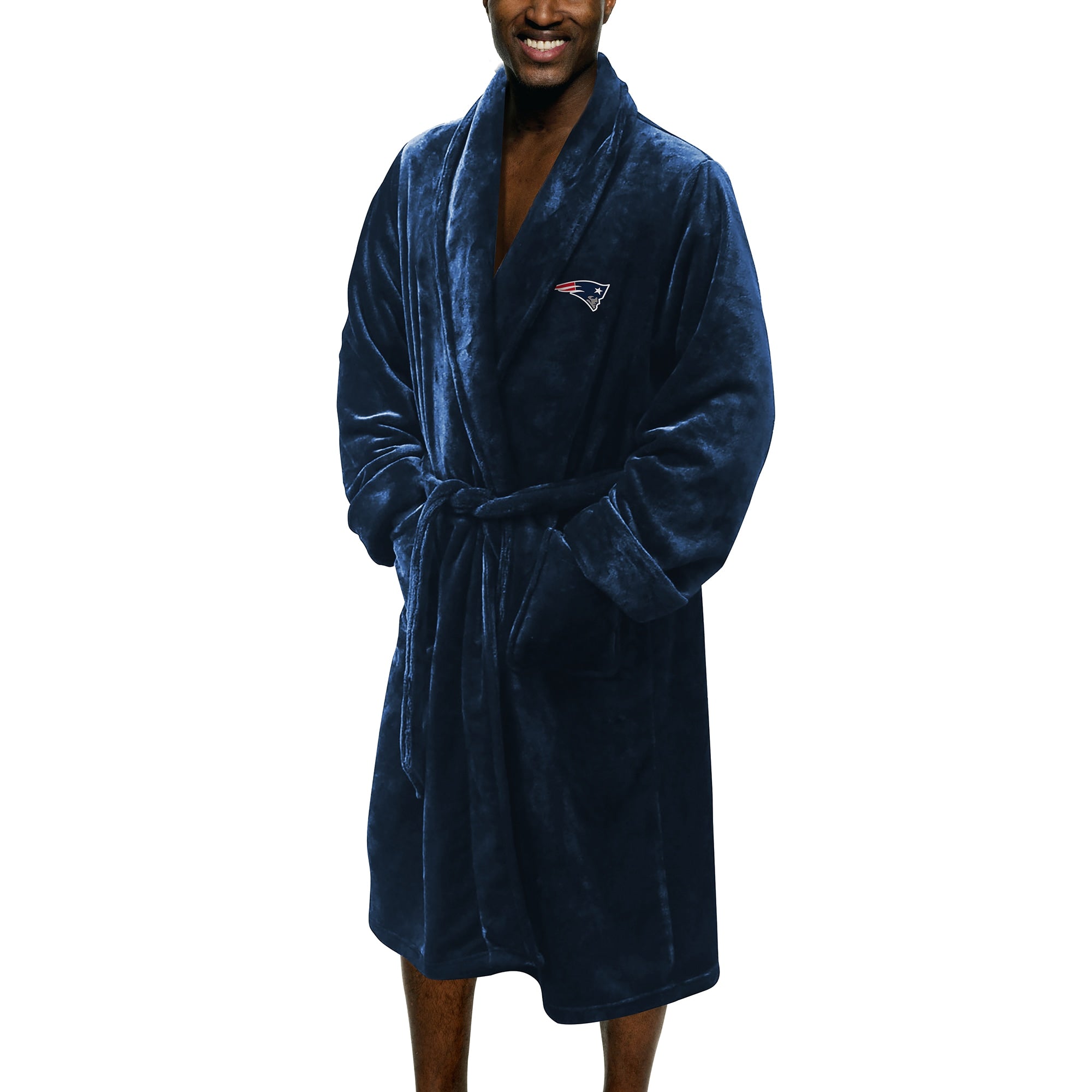 Northwest NFL New England Patriots Man L/XL Bathrobe Navy