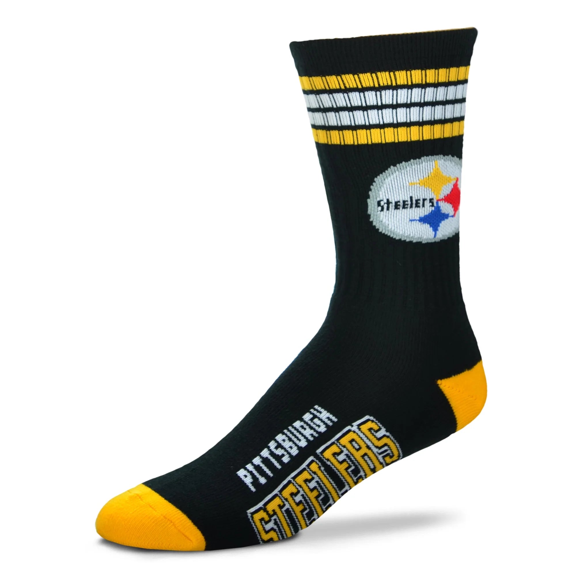 Pittsburgh Steelers 4 Stripe Deuce Crew Socks Youth