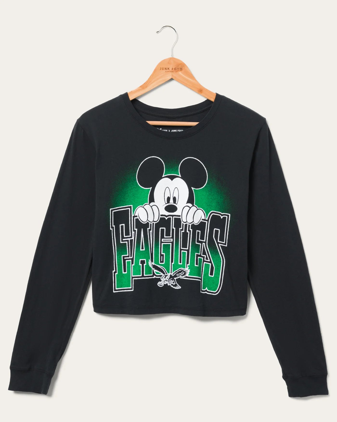 WOMEN'S PHILADELPHIA EAGLES MICKEY HANG ON CROP LONG SLEEVE